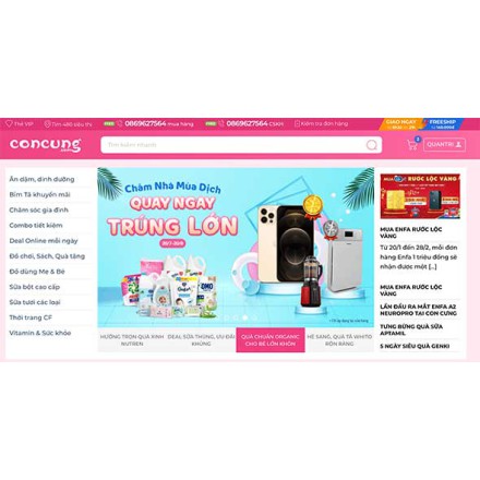 Web bán sữa đồ trẻ em