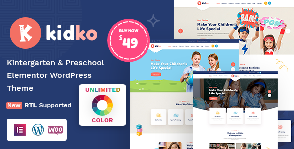Kidko - Kindergarten &amp; Baby Care WordPress Theme + RTL
