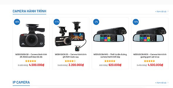 Mẫu web bán Camera