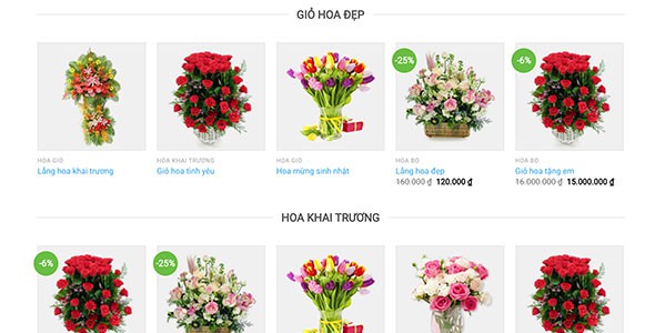 Mẫu web bán hoa