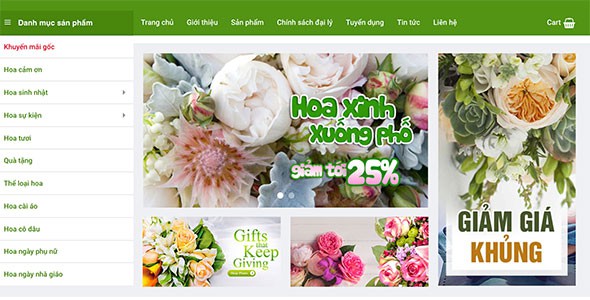 Mẫu web bán hoa shop hoa